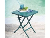 Table d'appoint carrée pliante Greensboro Bleu canard - 40 x 40 cm - Hespéride