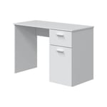 Bureau Dhaver, Bureau multifonction avec 1 tiroir et 1 porte, Table d'étude ou de bureau pour PC, 108x50h73 cm, Blanc