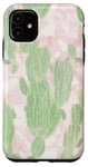 Coque pour iPhone 11 Plante abstraite en marbre motif cactus