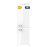 Cecotec Réfrigérateur Combi Retro 250 L Bolero CoolMarket Combi Origin 250 NF White E, Classe énergétique E, Total no Frost, Fasta Cooling, Multi Airflow, Himidity Box, Alarme porte, 54 x 68,8 x 186,5