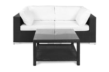 Loungegrupp Bahamas 2-sits Bord 75x75 - Svart Loungeset & loungegrupp Vit,Svart Comfort Garden