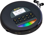 Nomad - Nouveauté 2024 - Lecteur CD Portable - Batterie Intégrée Longue Durée - avec Écouteurs - Compatible CD-R, CD-RW, MP3 - Bluetooth Baladeur Lecteur CD pour Voiture, Maison, Extérieur - Or