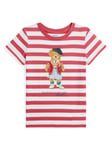 Ralph Lauren Kids' Polo Bear Stripe T-Shirt, Nantucket Red