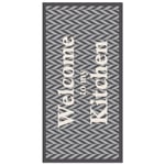 Tapis Vinyle Panorama Cuisine Welcome to my Kitchen Gris 200x200 cm - Tapis pour Cuisine, Bureau et Salon en PVC