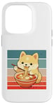 Coque pour iPhone 14 Pro Dessin animé chien ramen nouilles baguettes boules de