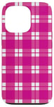 iPhone 13 Pro Pink Checkered Plaid Flannel Gingham Pattern Checker Rustic Case