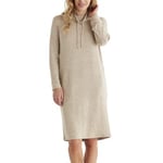 Damella Knitted Long Sleeve Lounge Dress Beige Medium Dame