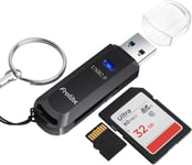 Lecteur Carte Sd, Adaptateur Usb Vers Carte Sd/Micro Sd Portable Lecteurs De Carte Mémoire Externes Pour Sd/Micro Sd/Mmc/Tf/Sdxc/Sdhc Etc