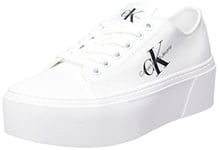 Calvin Klein Jeans Femme Baskets Semelle Cuvette Flatform Plateau, Blanc (White), 40