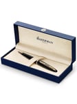 Waterman Carène Black Sea Ballpoint Pen | High-Gloss Black & 23k Gold Clip | Medium Point with Blue Ink Cartridge | Gift Box