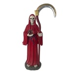 DRW Figurine Santa Mort Rouge avec Faux et Boule de Cristal 20x20x69 cm