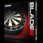 WINMAU BLADE 6 BRISTLE DARTBOARD - ROTA LOCK - PDC PROFESSIONAL - THIN WIRES