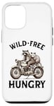 Coque pour iPhone 13 Wild Free Hungry Moto Rider Biker Raton laveur