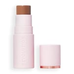 Revolution Skin Silk Bronzer Stick - Couleur modulable pour joues, yeux et lèvres - Formule crème à poudre - Vegan & Cruelty-Free - Medium Sunset - 4,5 g