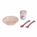 Set Repas 4 Pièces Bébé "Forêt Magique" Rose