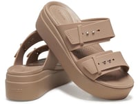 Crocs Femme Brooklyn Buckle LowWdg LTE, Latte, 4