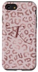 iPhone SE (2020) / 7 / 8 Letter F Initial Leopard Rose Pink Cheetah Monogram Case