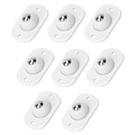 Lot de 8 mini roulettes pivotantes autocollantes à 360 degrés - Poulie adhésive en acier inoxydable - Rotation douce - Roulettes universelles pour poubelle, boîte de rangement, meuble, poubelle