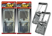 2 X Metal Rat Trap Pest Control Rodent Indoor Outdoor Catcher Large