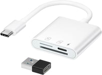 Lecteur De Carte Sd Pour Iphone 15, Lecteur De Carte Micro Sd, Lecteur De Carte Mémoire Usb C, Chargement Synchrone, Convient Également Aux Smartphones Avec Fonction Otg Tels Que Samsung Galaxy S23