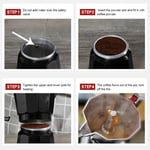 (Black)300ML 6-Cup Aluminum Coffee Machine Moka Pot With Ergonomic Handle Easy