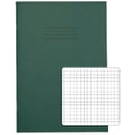 Rhino Exercise Book A4 Squared 5 mm Stapled Side Bound Manila Soft Cover Green Not perforated 48 Pages Pack of 100