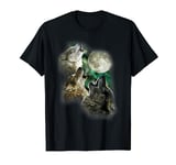 Howling in The Night 3 Wolves T-Shirt