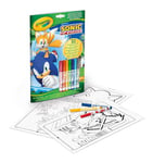 Crayola- Album activité et Coloriage Sonic, 32 Pages à Colorier et 7 Mini-Feutres Lavables, 04-0866G