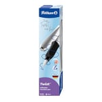 Pelikan Stylo plume 947101 Twist dans une boîte pliante, universel pour droitiers et gauchers, ressort M, argenté