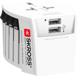 SKROSS - Travel adapter - World adapter MUV 2-pin + 2xUSB 2400 mA