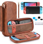 Étui En Cuir Pour La Switch, Housse De Transport Rigide Pour Switch 2017, Étui Switch 13-En-1 Avec Étui De Protection, Protecteur D'écran, 6 Housses J-Con Et Étui Pour Cartes De Jeu