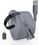 Câble Link 6M pour Meta/Oculus Quest2 / Pro PICO 4, Accessoires de câble de casque VR à haute vitesse de transfert et de charge, câble tressé en nylon USB C vers USB C 3.0 pour PC de jeu