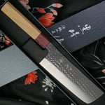 Japanilainen vihannesveitsi Nakiri Yu Kurosaki Senko SG2 Oak wood ZSE-165NA 16.5cm