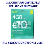 PAYG EE £10 DATA PACK SIM CARD 4GB DATA **NOW ONLY 20p** (DISCOUNT AUTO APPLIED)