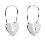 HINK Men And Women Fashion Compact Mini Love Lock Pin Earrings Gold And Silver Earrings Jewelry & Watches For Woman Valentine Easter Gift