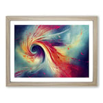 Abstract Fractal Splash Vol.1 H1022 Framed Print for Living Room Bedroom Home Office Décor, Wall Art Picture Ready to Hang, Oak A3 Frame (46 x 34 cm)