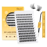 QUEWEL DIY Lash-Extensions Kit MIX10-18mm Lash-Clusters with Bond&Seal Super Hold, Cluster-Lashes and Long Lasting Suitable for Beginners to Complete Cluster Eyelash Extensions at Home(T-F01)