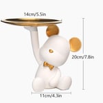 Figurines ours en résine nordique,maison,salon,chambre à coucher,rangement des clés,ornement,conteneur de bonbons,animaux,Statues - Type 7013 White