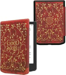 Étui Compatible Avec Pocketbook Verse/Verse Pro/Verse Color/Vivlio Light/Light Hd Coque - Étui À Rabat Magnétique Tablette Ereader Similicuir - Jaune-Orange-Rouge