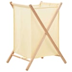 vidaXL Laundry Basket Cedar Wood and Fabric Beige 42x41x64 cm UK