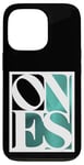 Coque pour iPhone 13 Pro Bleu sarcelle Aqua One Of Them Ones vieilli Bleu sarcelle Aqua Graphic