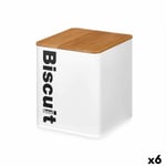 Biscuit and cake box White Metal 13,7 x 16,5 x 14 cm [6 Units]