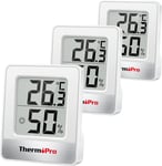 Tp49-3 Petit Hygromètre Numérique Thermomètre Intérieur Thermomètre D'Ambiance Moniteur De Température Et Humidimètre Pour Le Confort Du Bureau À Domicile Thermomètre De Reptile, 3 Pièces