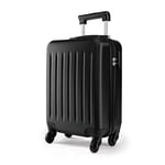 Kono Valise de Voyage Rigide ABS Cabine à Main 4 roulettes 48x 30x20 cm (Noir)