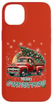 Coque pour iPhone 14 Plus Red Truck Vintage Wagon Sapin de Noël Pyjama Famille Noël