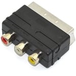 3RCA till SCART-adapter AV-kabelkonverterare, SCART Euro-kontakt