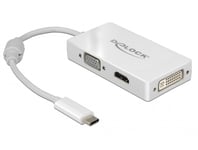 DELOCK – Adapter USB Type-C™ male > VGA / HDMI / DVI female white (63924)