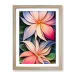 Feisty Flowers Framed Print for Living Room Bedroom Home Office Décor, Wall Art Picture Ready to Hang, Oak A2 Frame (64 x 46 cm)