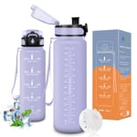 Vikaster Bouteille, Gourde 1.5 Litre, sans BPA, Étanche & Réutilisable, Convient pour la Gym, Yoga, Camping, Sport, Gourde Randonnée