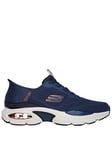 Skechers Slip-Ins Skech-Air Trainers - Navy Knit/Synthetic/Orange Trim, Navy, Size 6, Men